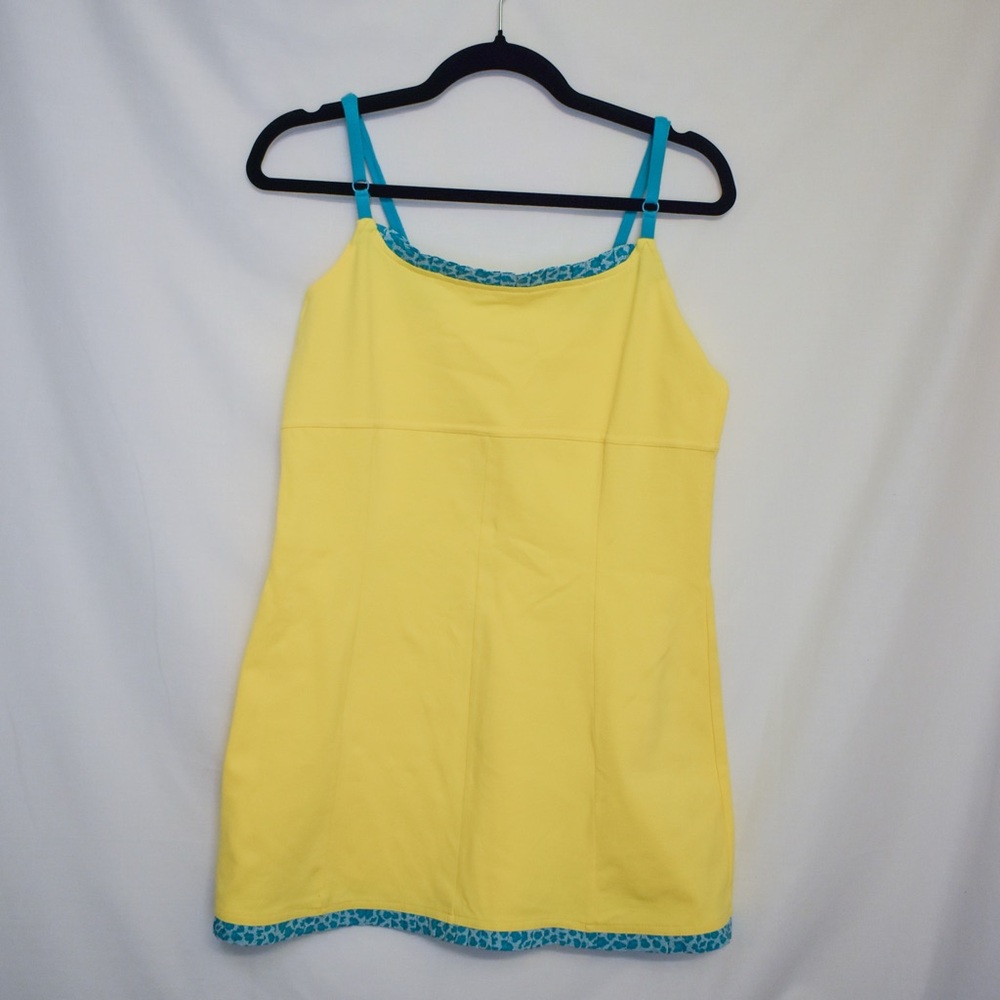 LBH yellow and blue leopard print mini dress